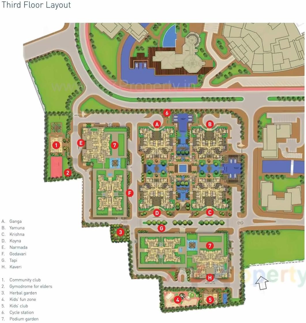 Layout of real estate project Waterfall Residence located at Haveli, Pune, Maharashtra
