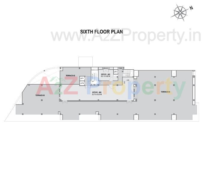 Sixth Floor Plan of real estate project West Square located at Pune-m-corp, Pune, Maharashtra