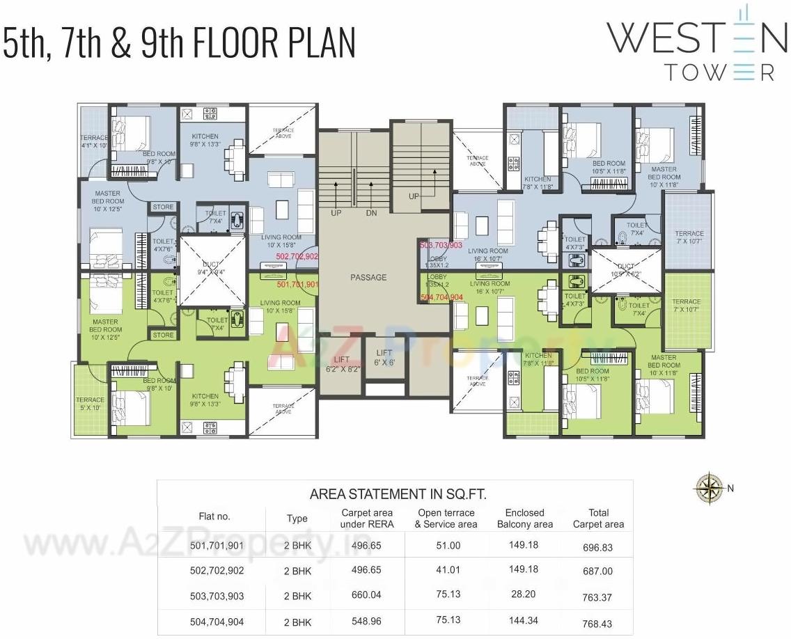 Layout of real estate project Westen Tower located at Wakad, Pune, Maharashtra