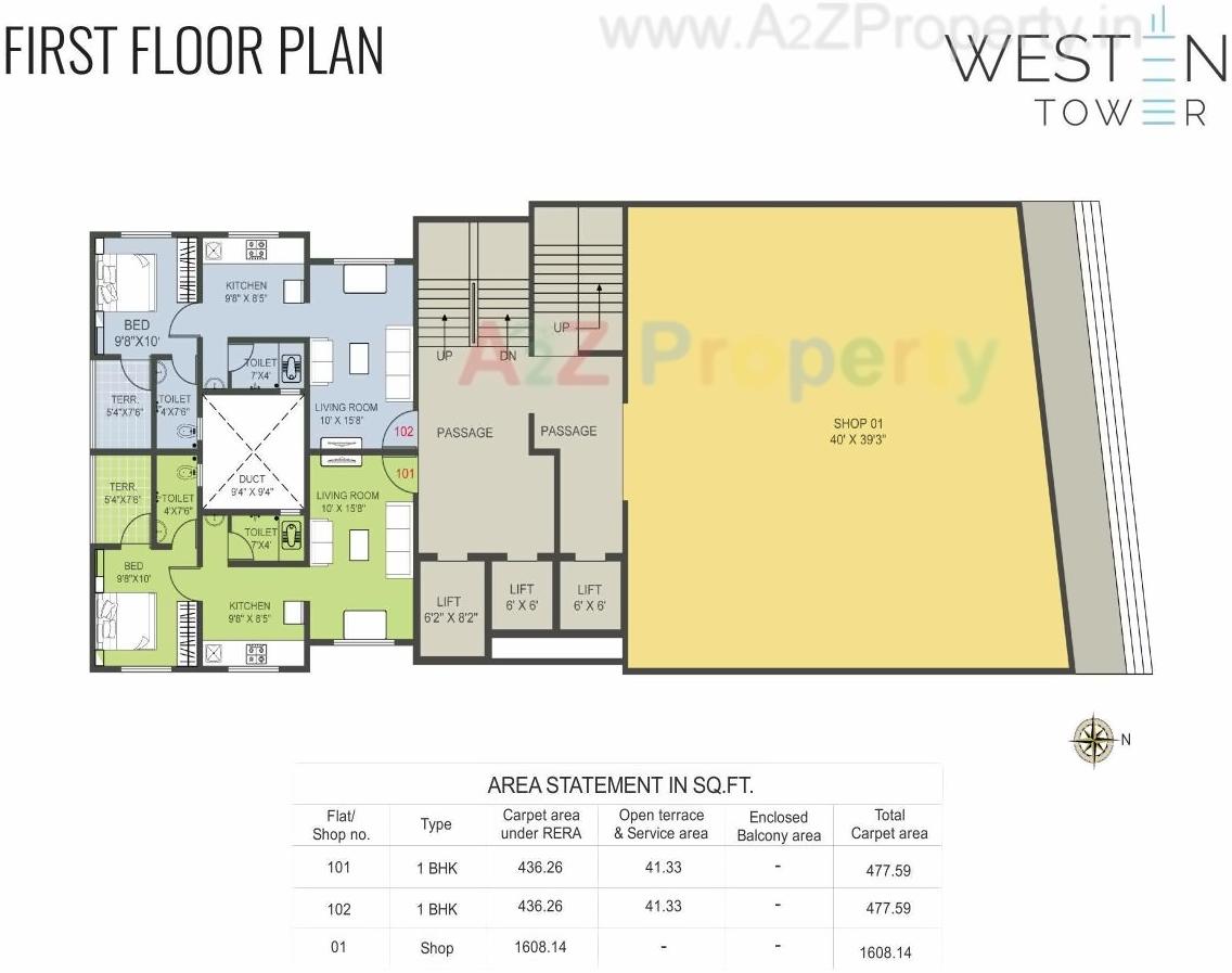 Layout of real estate project Westen Tower located at Wakad, Pune, Maharashtra