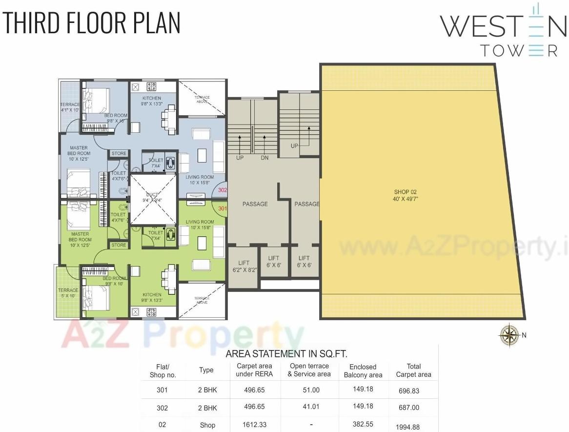 Layout of real estate project Westen Tower located at Wakad, Pune, Maharashtra