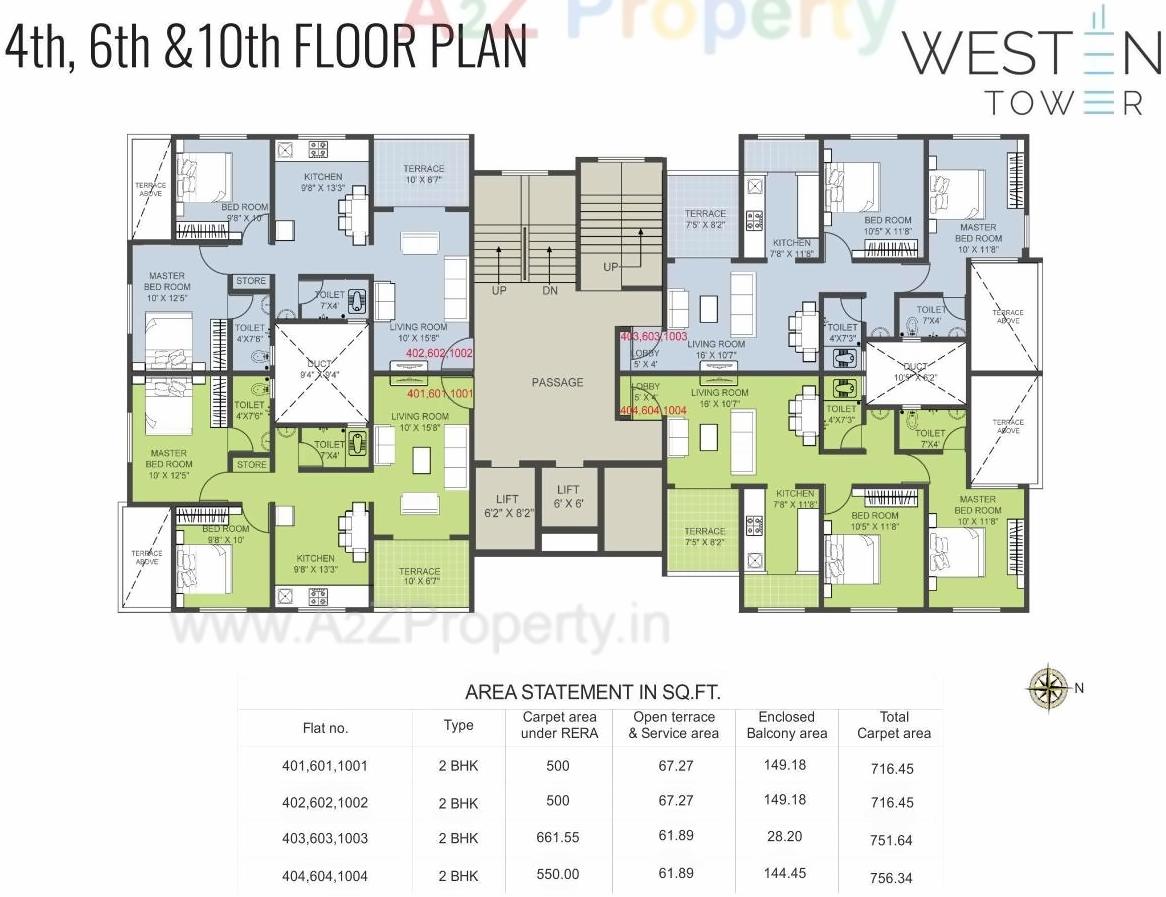 Layout of real estate project Westen Tower located at Wakad, Pune, Maharashtra