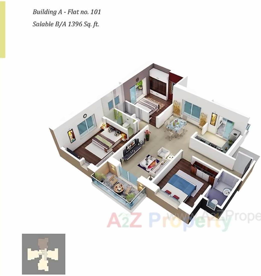 Layout of real estate project Whistling Meadows located at Bhugaon, Pune, Maharashtra