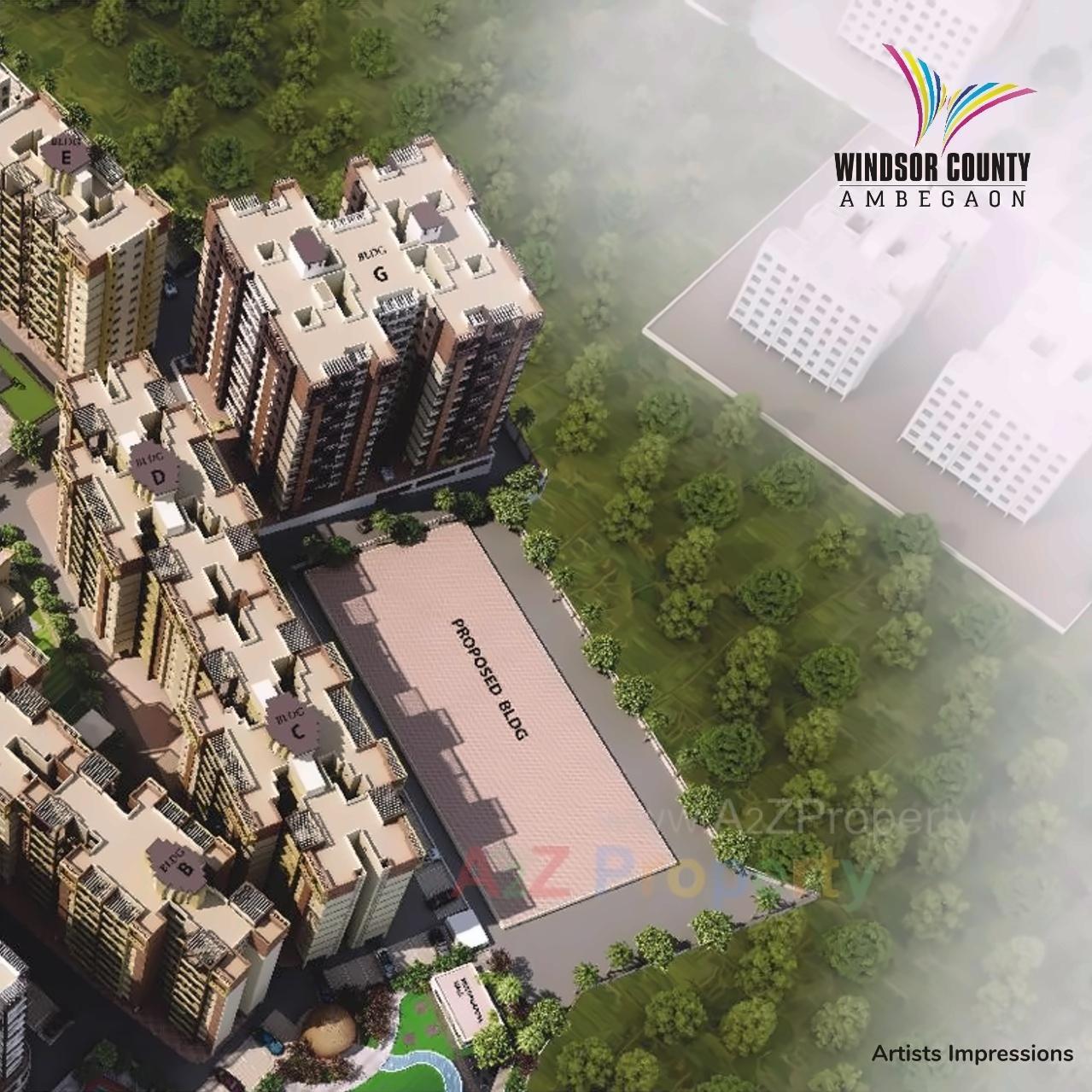 3D Elevation of real estate project Windsor County located at Parvati, Pune, Maharashtra
