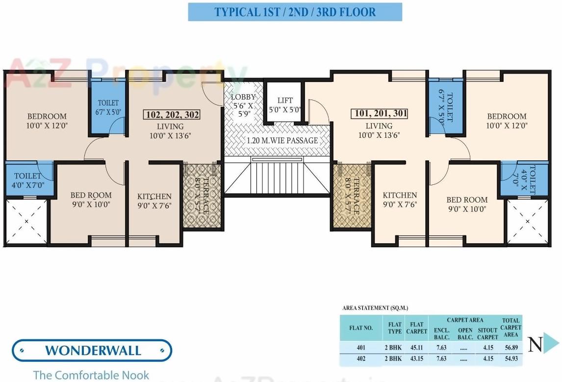 Layout of real estate project Wonderwall located at Pune-m-corp, Pune, Maharashtra