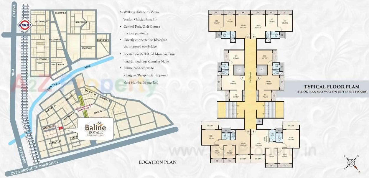Layout of real estate project Baline Royale located at Taloje-panchnad-, Raigarh, Maharashtra