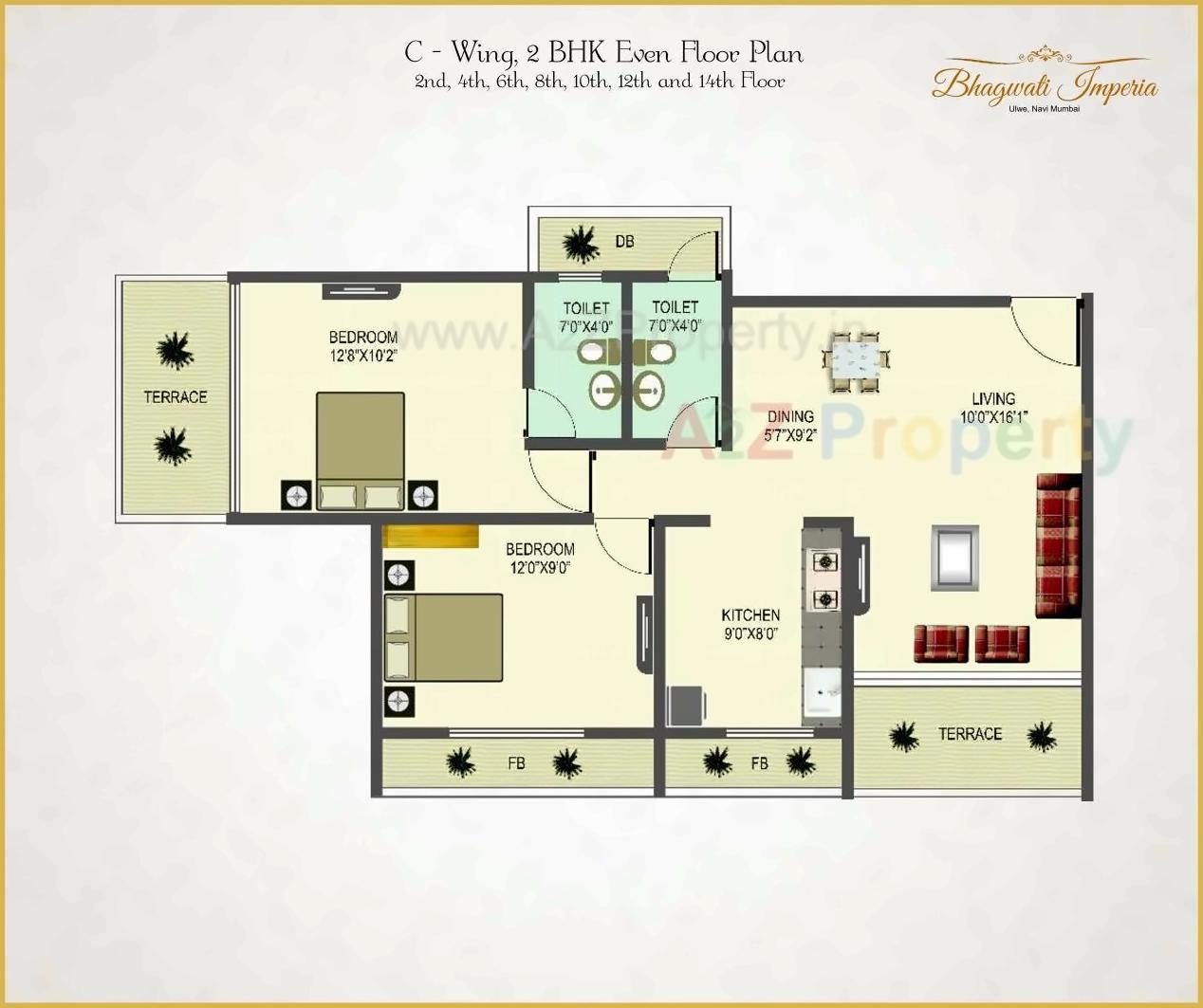 Layout of real estate project Bhagwati Imperia located at Ulawe, Raigarh, Maharashtra