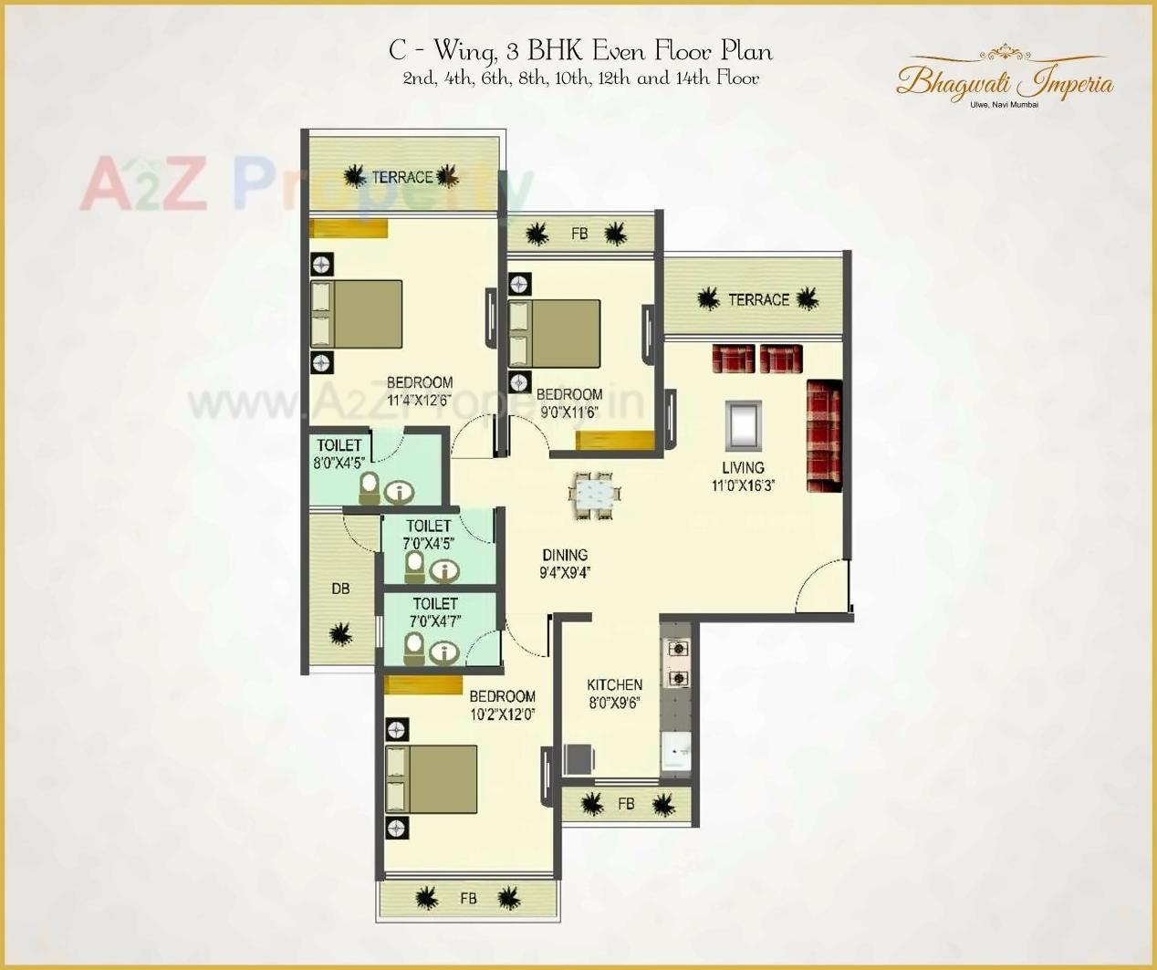 Layout of real estate project Bhagwati Imperia located at Ulawe, Raigarh, Maharashtra