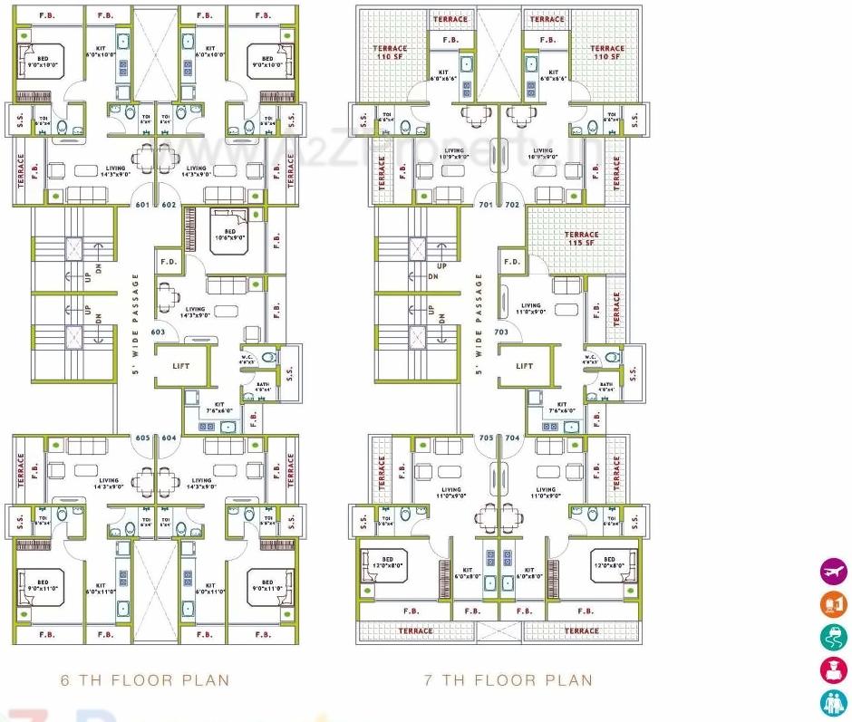 Layout of real estate project Blue Key Realtys Escalate located at Ulawe, Raigarh, Maharashtra