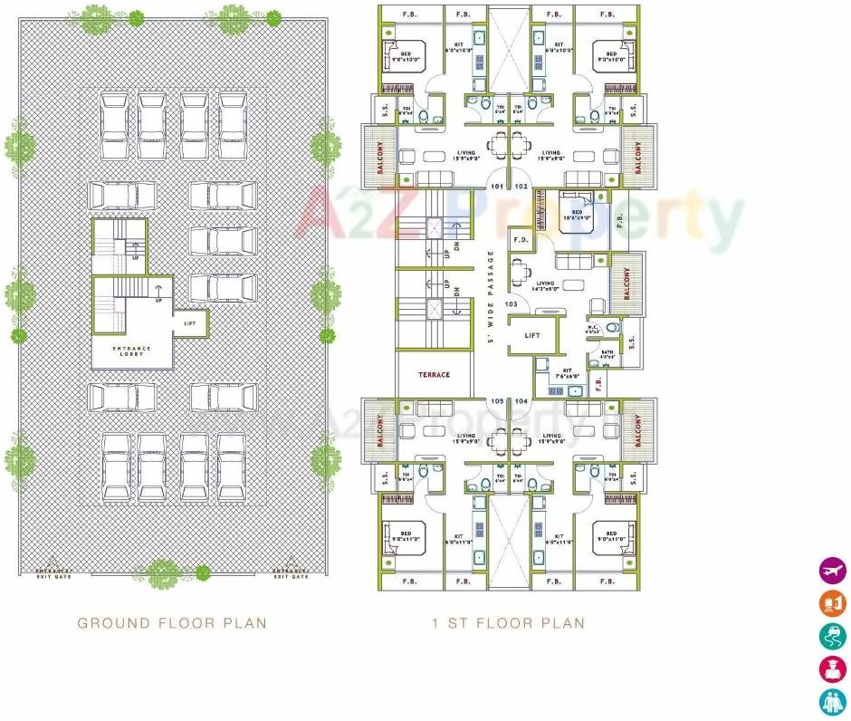 Layout of real estate project Blue Key Realtys Escalate located at Ulawe, Raigarh, Maharashtra