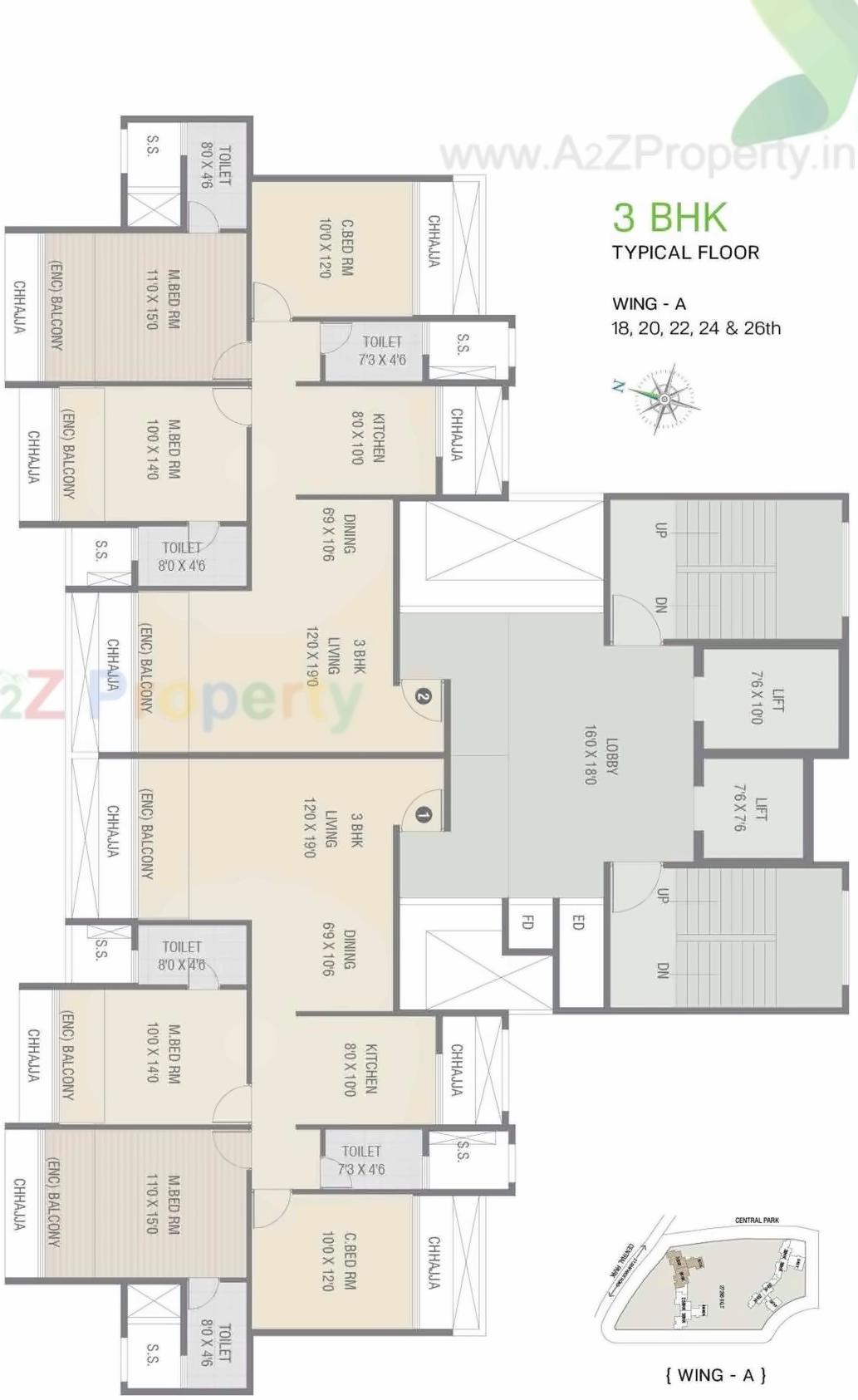 Layout of real estate project Delta Central located at Kharghar, Raigarh, Maharashtra