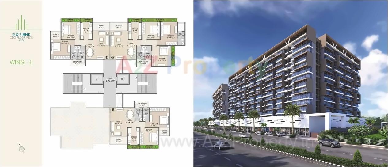 3D Elevation of real estate project Delta Tower located at Ulawe, Raigarh, Maharashtra