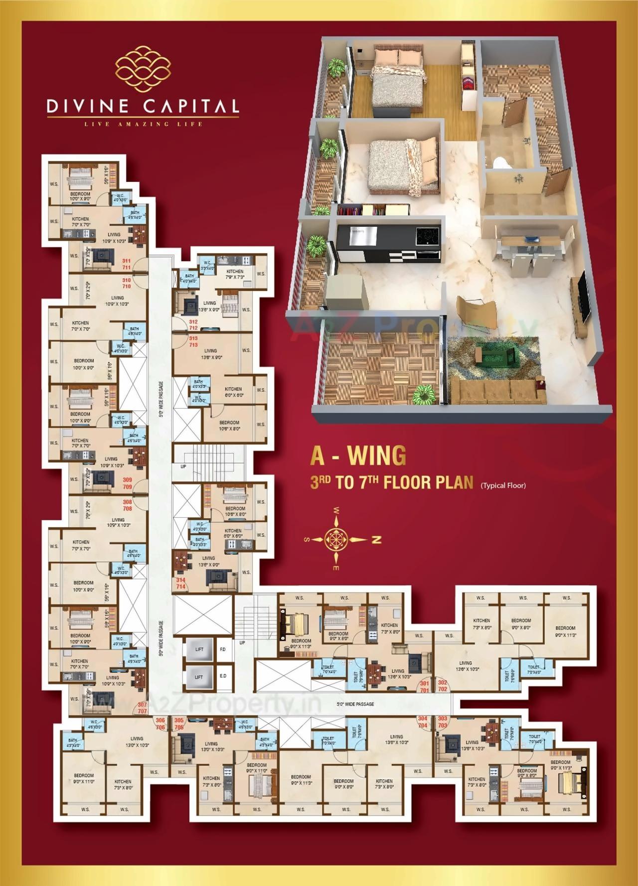 Layout of real estate project Divine Capital located at Dhamote, Raigarh, Maharashtra
