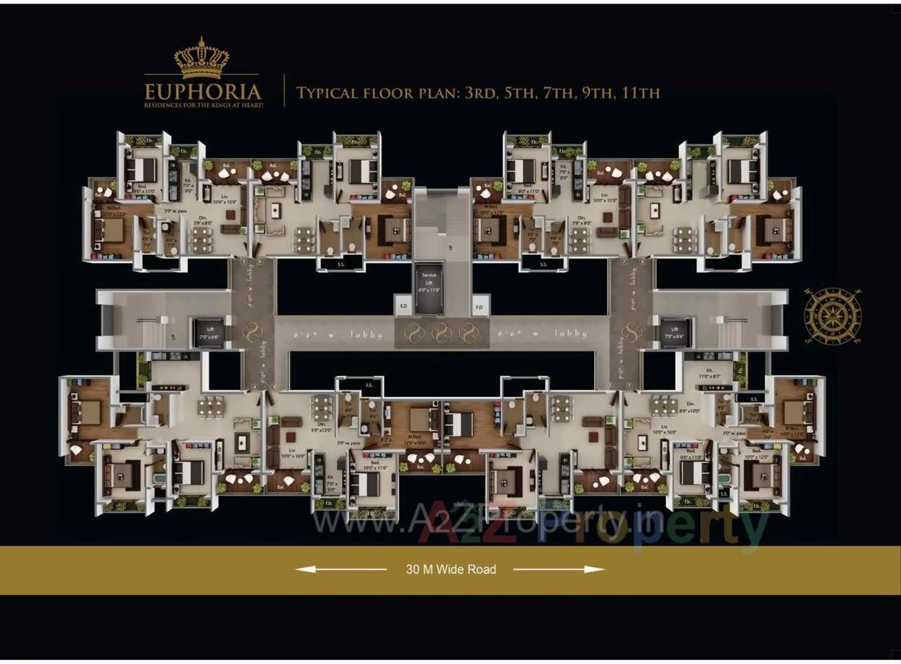 Layout of real estate project Euphoria located at Ulawe, Raigarh, Maharashtra
