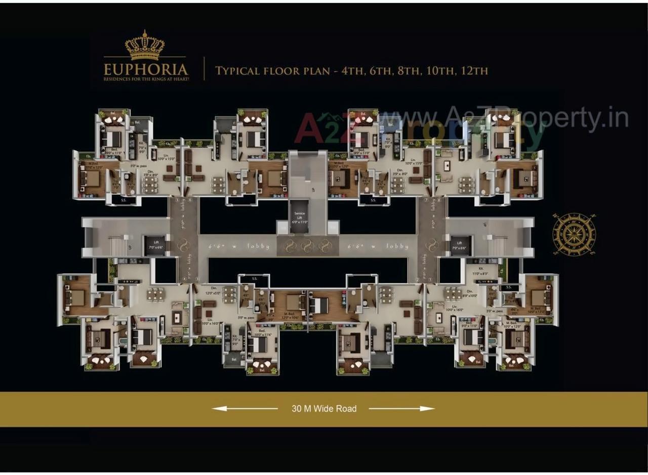 Layout of real estate project Euphoria located at Ulawe, Raigarh, Maharashtra