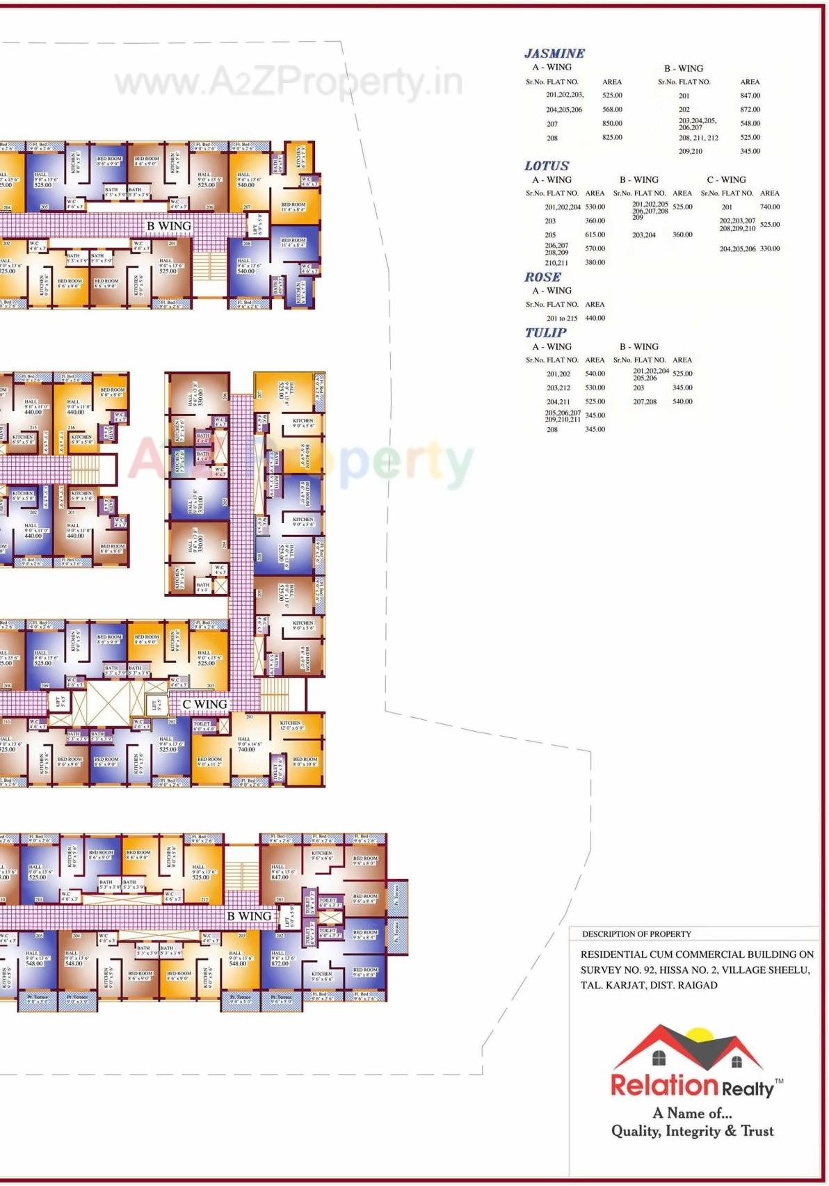 Layout of real estate project Gokuldham located at Shelu, Raigarh, Maharashtra
