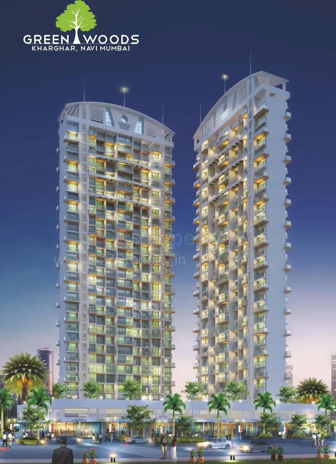 3D Elevation of real estate project Greenwoods located at Kharghar, Raigarh, Maharashtra