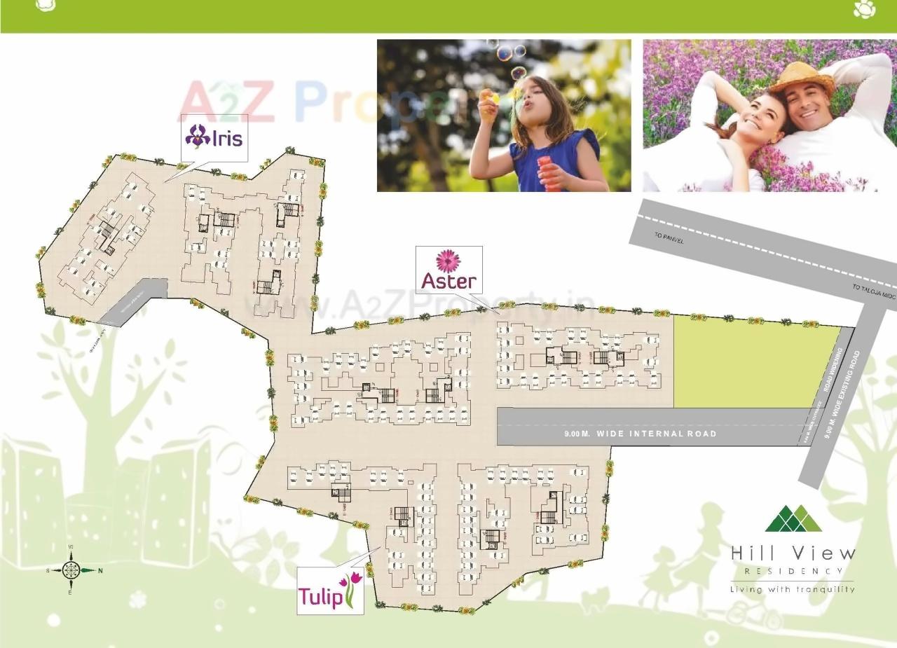 Layout of real estate project Hill View Residency located at Nevali, Raigarh, Maharashtra