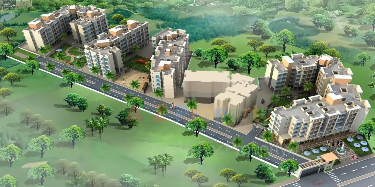 3D Elevation of real estate project Himalaya Gardens located at Pashane, Raigarh, Maharashtra