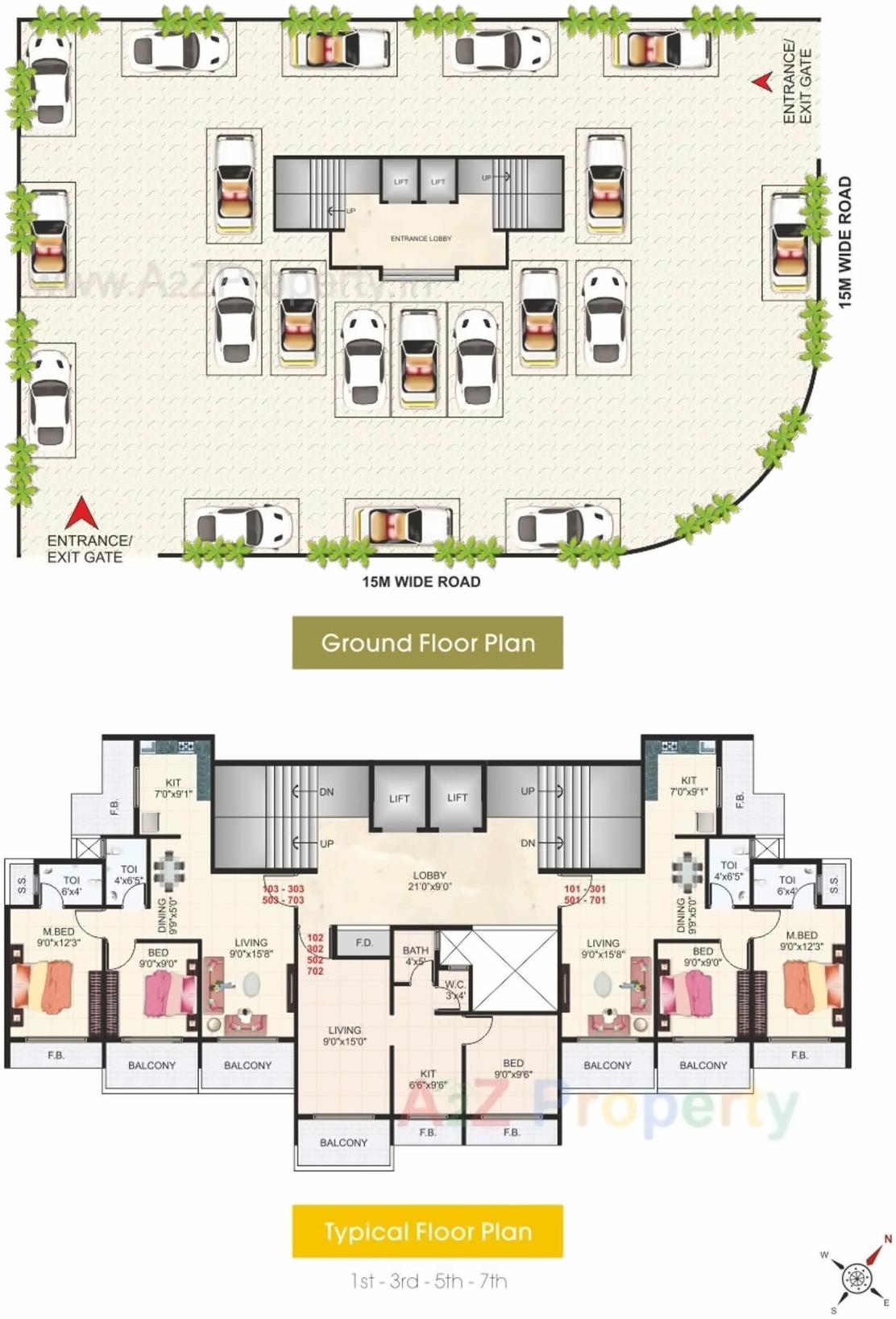Layout of real estate project Imperial Heights located at Kamothe, Raigarh, Maharashtra