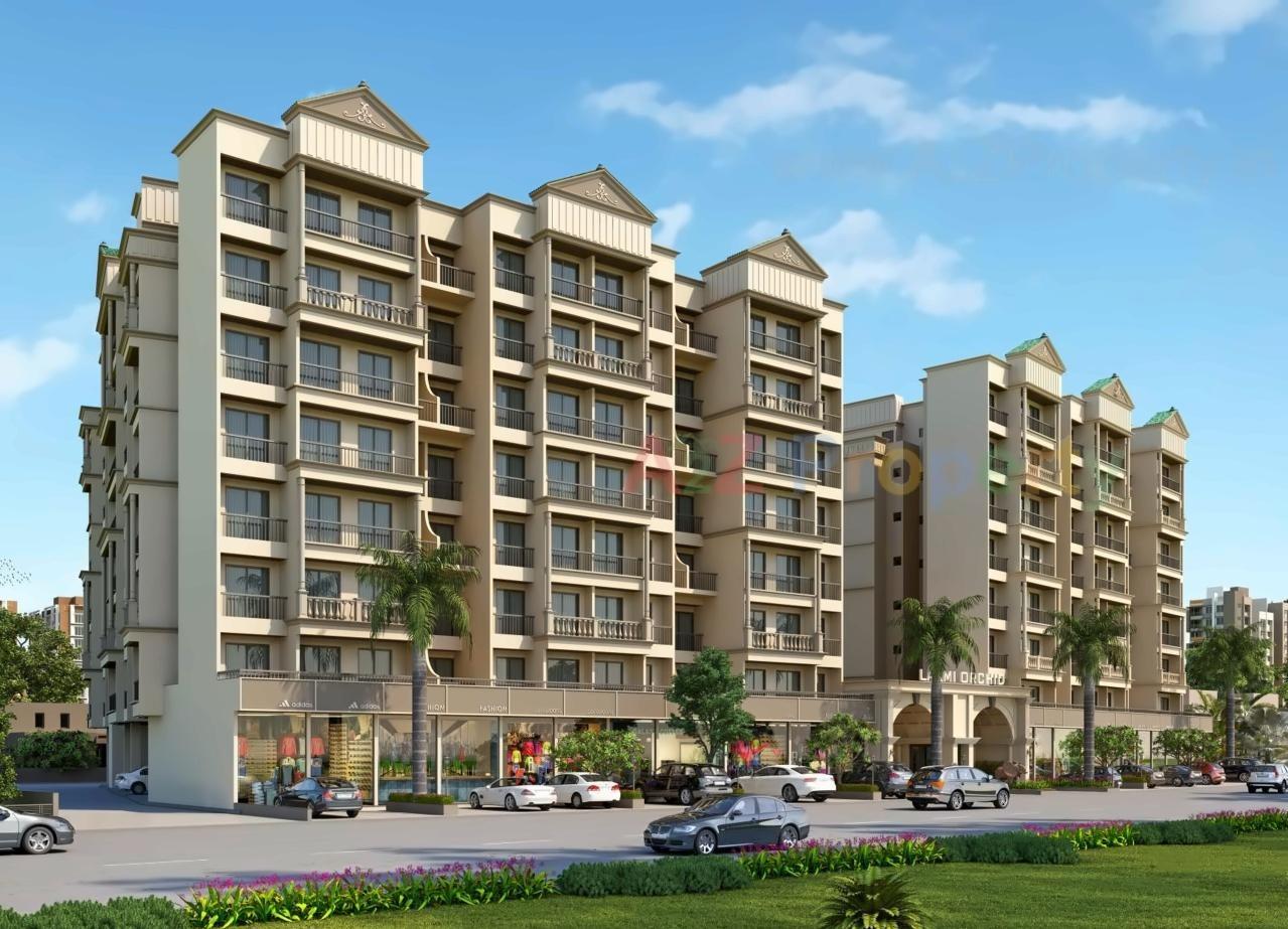 3D Elevation of real estate project Laxmi Orchid located at Dhamote, Raigarh, Maharashtra