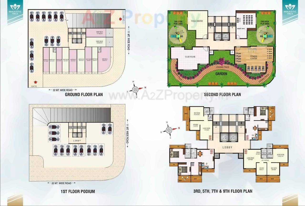 Layout of real estate project Majestic Villa located at Bokadvira, Raigarh, Maharashtra