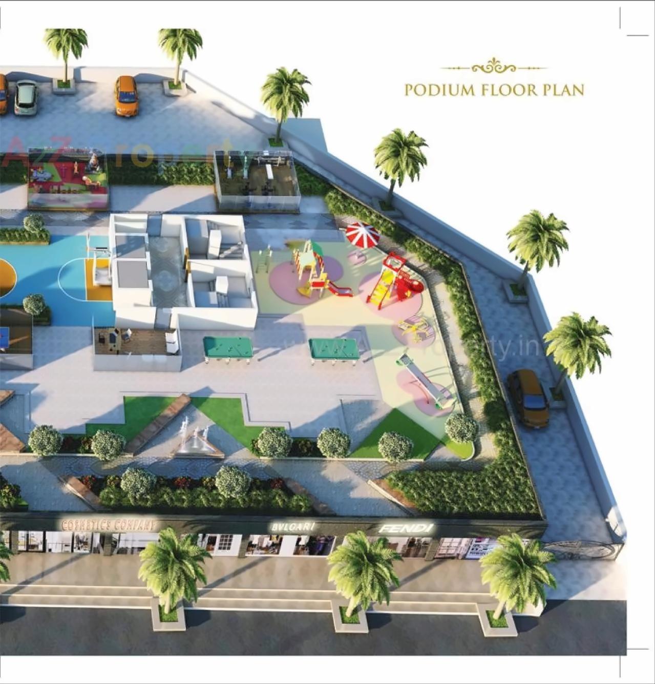 3D Elevation of real estate project Maple Ivy located at Ulawe, Raigarh, Maharashtra