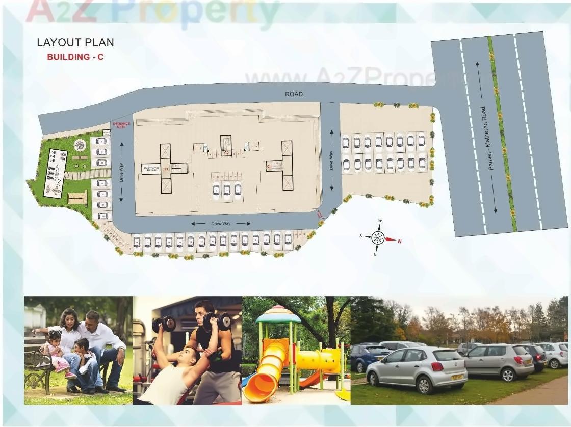 Layout of real estate project Mateshwari Desire located at Panvel, Raigarh, Maharashtra