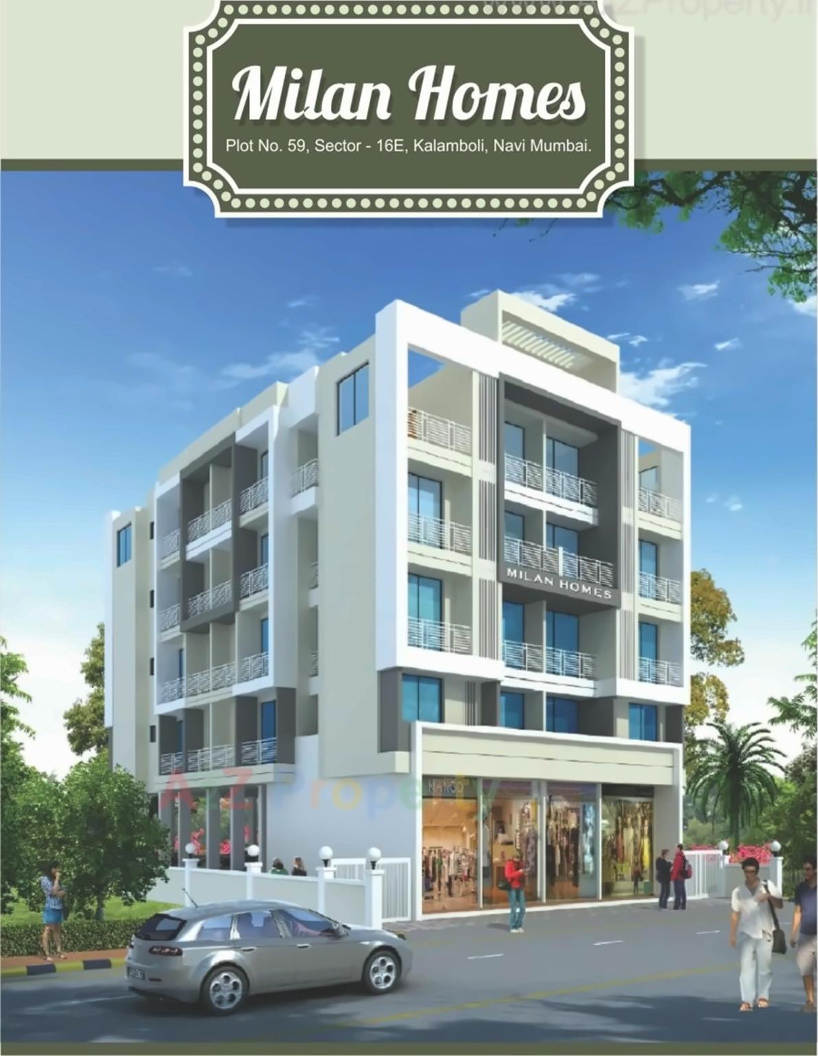 3D Elevation of real estate project Milan Homes located at Rodpali, Raigarh, Maharashtra