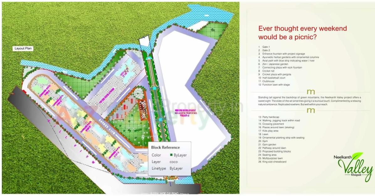 Layout of real estate project Neelkanth Valley Ii located at Khopoli, Raigarh, Maharashtra