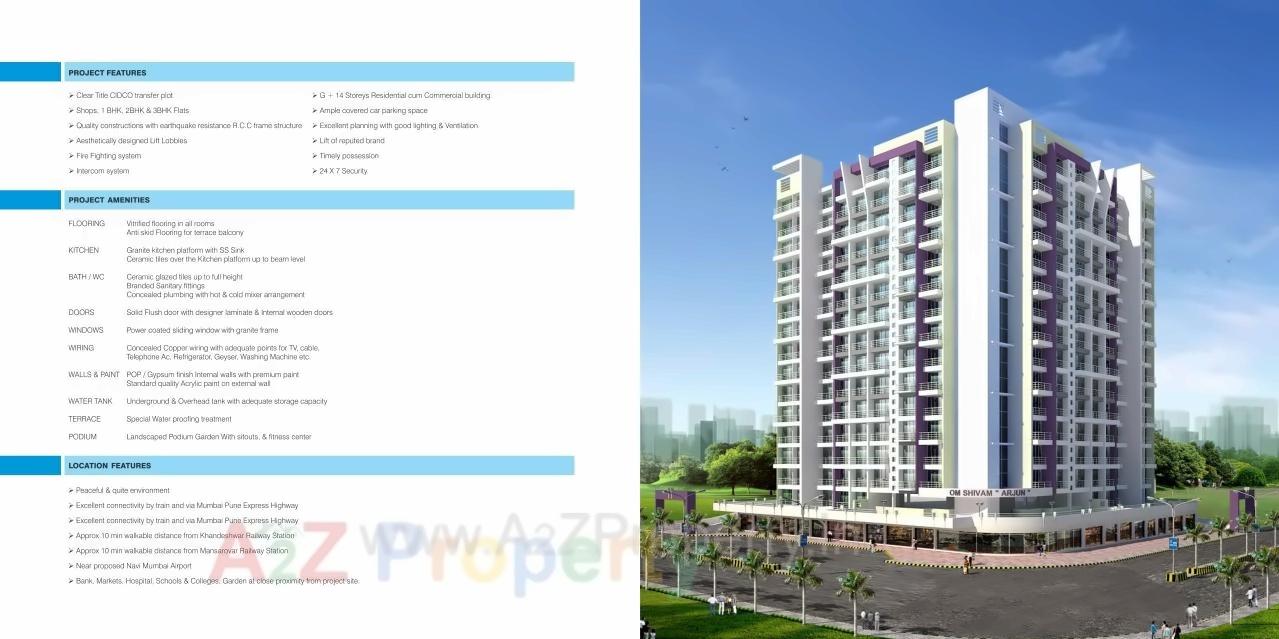 3D Elevation of real estate project Om Shivam Arjun located at Kamothe-, Raigarh, Maharashtra