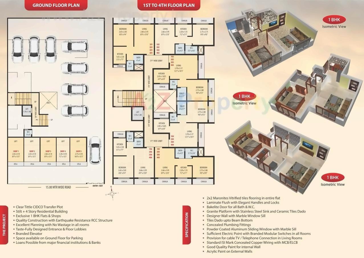 Layout of real estate project Omkar Sadan located at Vadghar-ct, Raigarh, Maharashtra