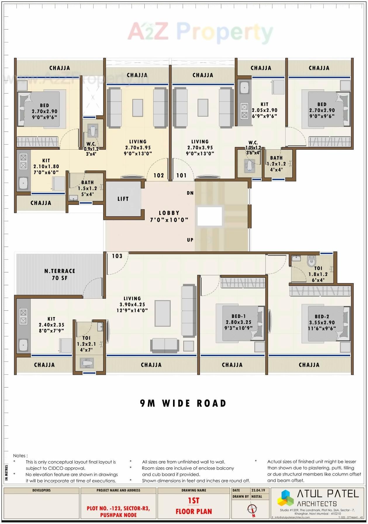 Layout of real estate project Omkar Villa located at Vadghar-ct, Raigarh, Maharashtra