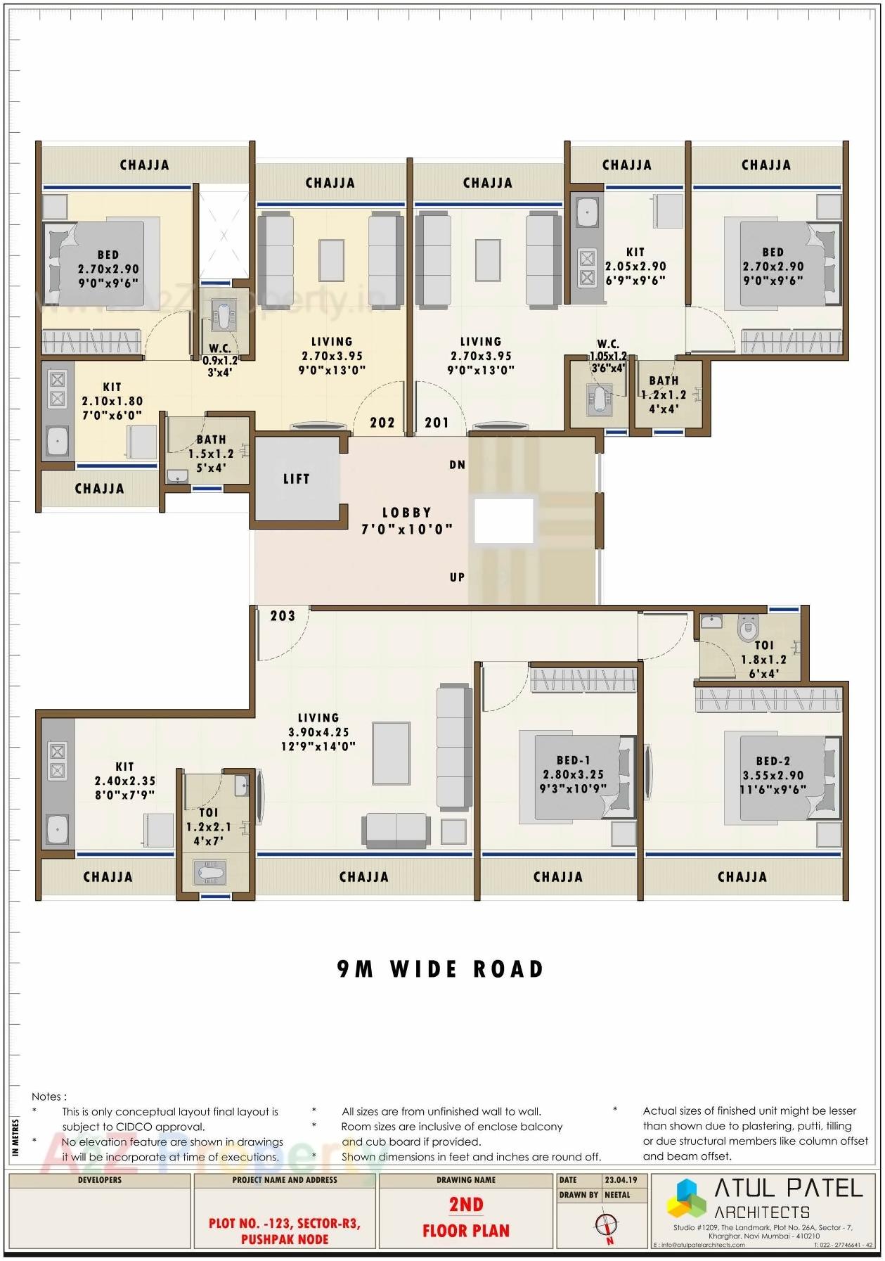Layout of real estate project Omkar Villa located at Vadghar-ct, Raigarh, Maharashtra