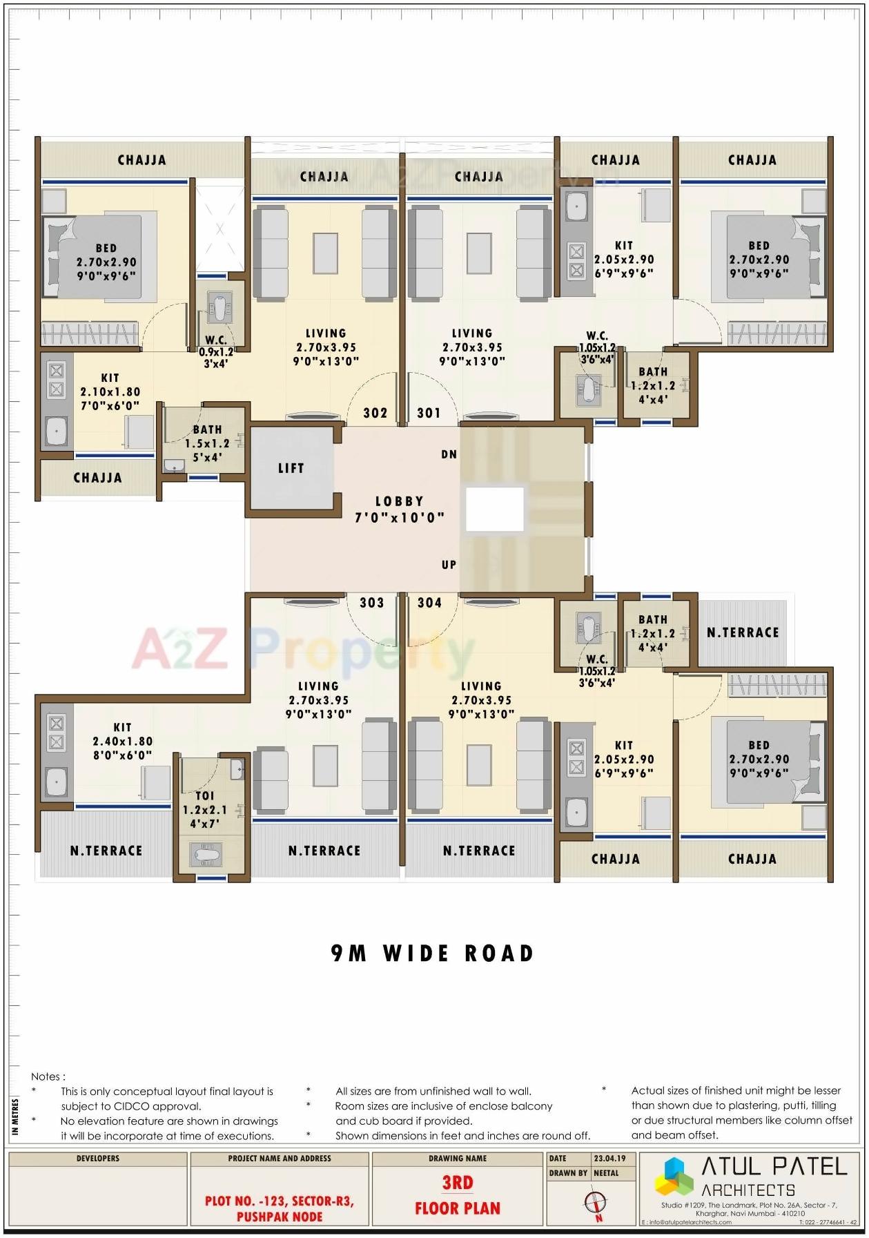 Layout of real estate project Omkar Villa located at Vadghar-ct, Raigarh, Maharashtra