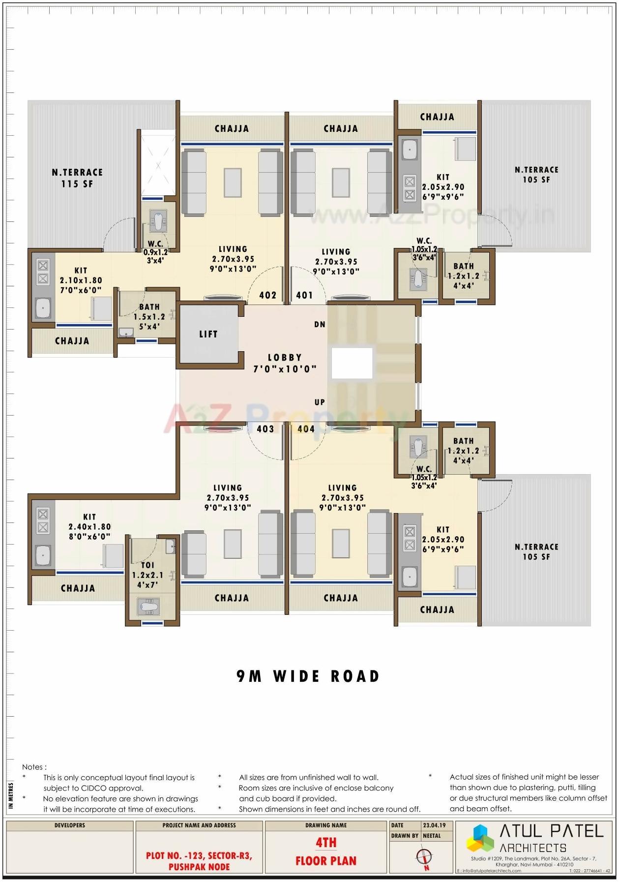 Layout of real estate project Omkar Villa located at Vadghar-ct, Raigarh, Maharashtra