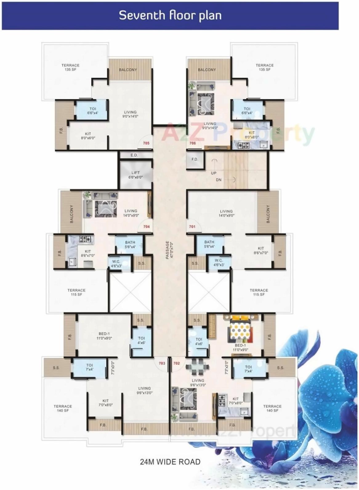 Layout of real estate project Orchid Meadows located at Ulawe, Raigarh, Maharashtra