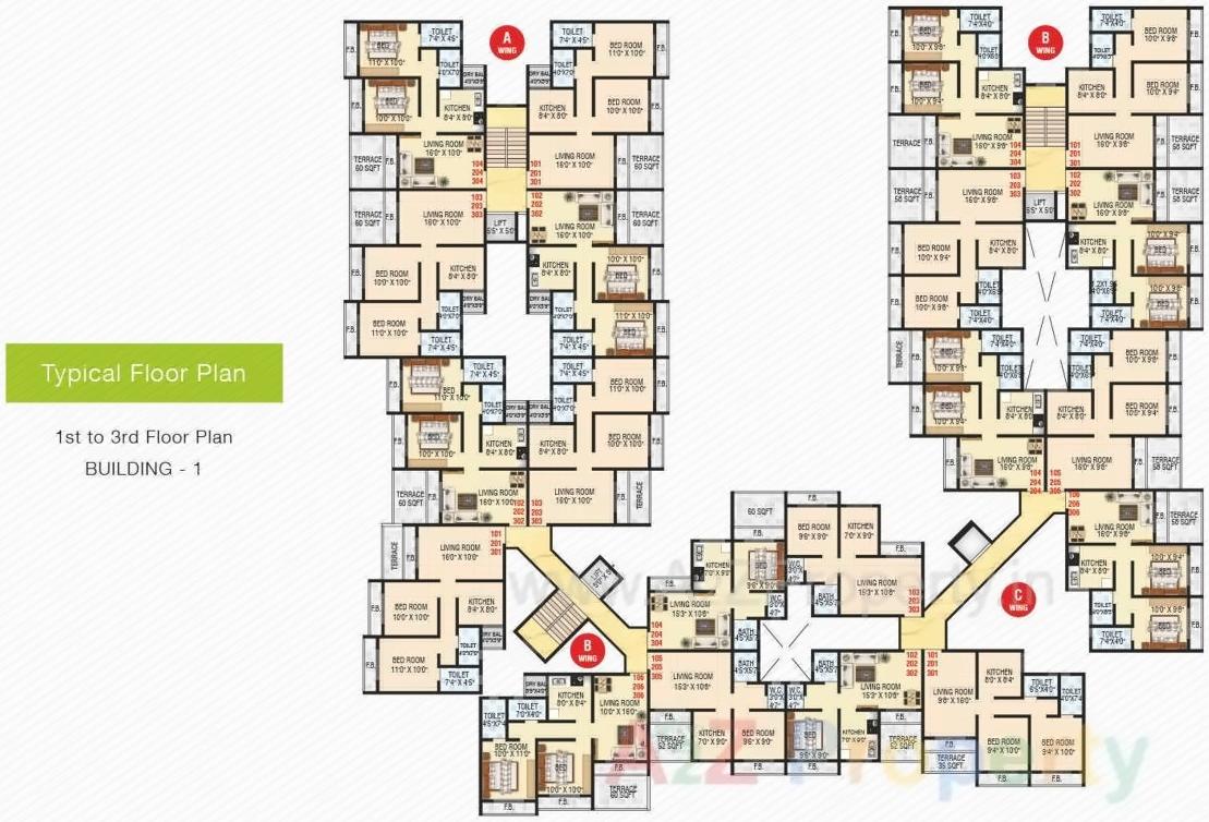 Layout of real estate project Riverside Greens located at Umroli, Raigarh, Maharashtra