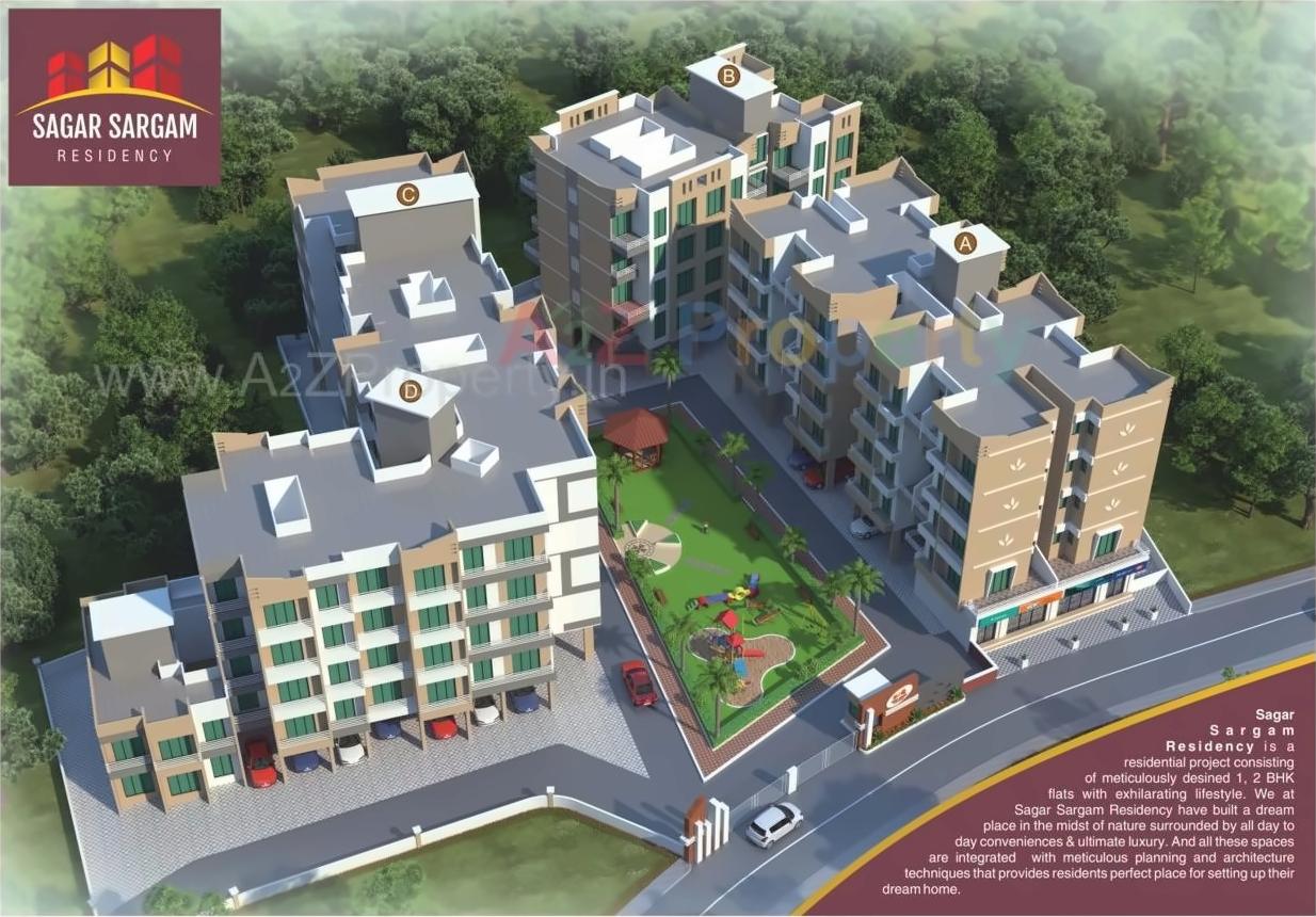 3D Elevation of real estate project Sagar Sargam Residency located at Haliwali, Raigarh, Maharashtra