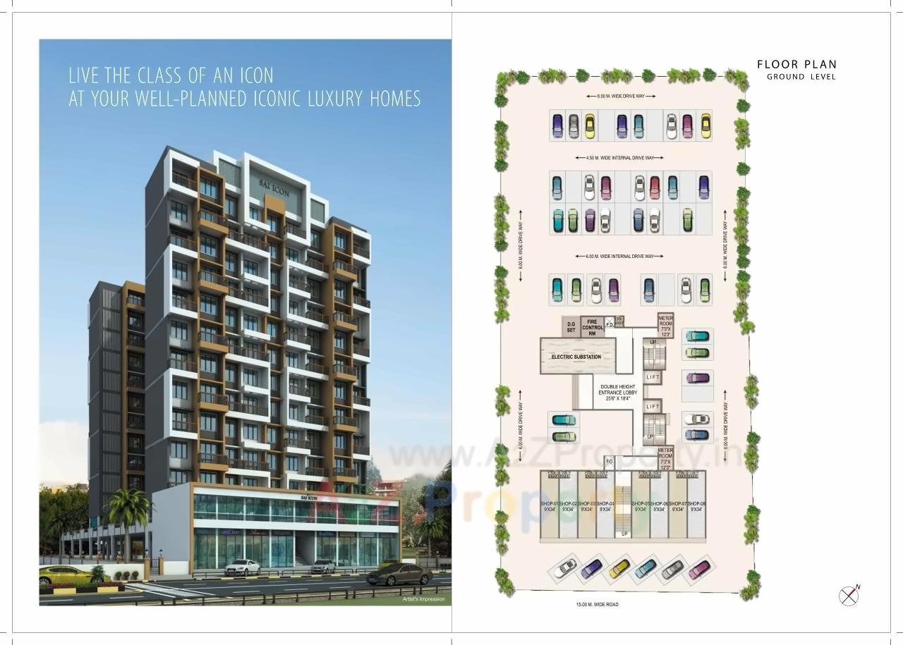 Layout of real estate project Sai Icon located at Owe, Raigarh, Maharashtra