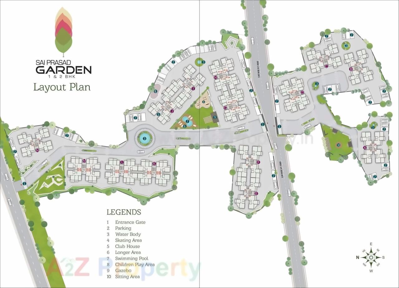 Layout of real estate project Sai Prasad Garden located at Nevali, Raigarh, Maharashtra