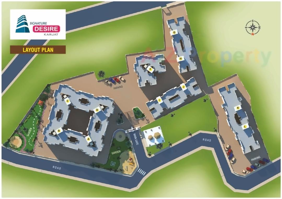 Layout of real estate project Signature Desire located at Haliwali, Raigarh, Maharashtra