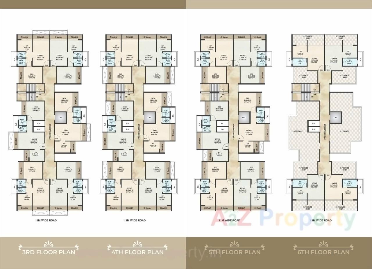 Layout of real estate project Trimurti Apartment located at Ulawe, Raigarh, Maharashtra