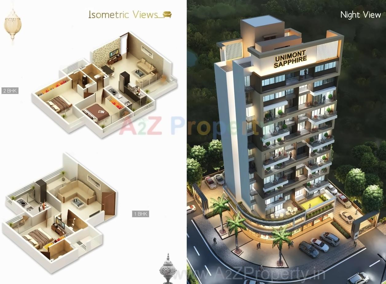 Layout of real estate project Unimont Sapphire located at Ulawe, Raigarh, Maharashtra