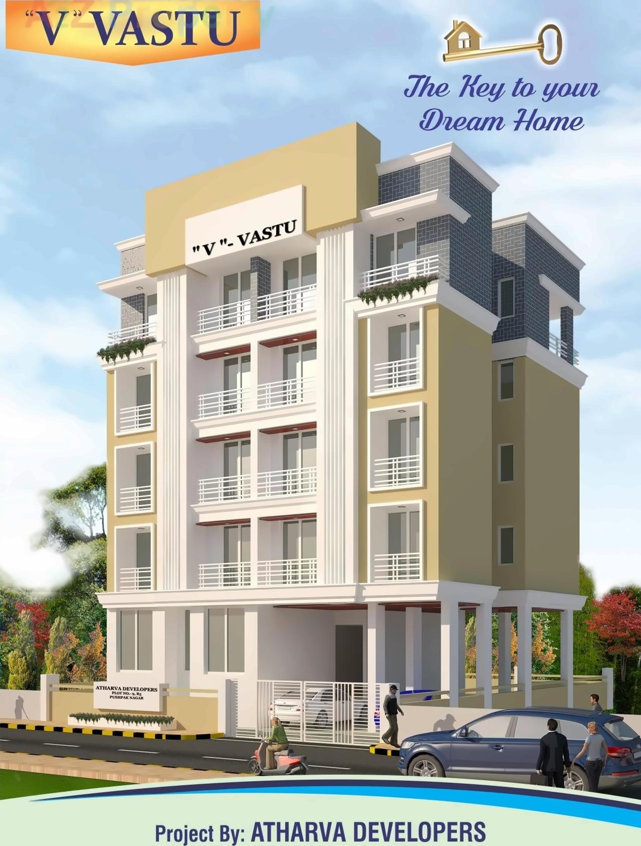 3D Elevation of real estate project V Vastu located at Vadghar-ct, Raigarh, Maharashtra