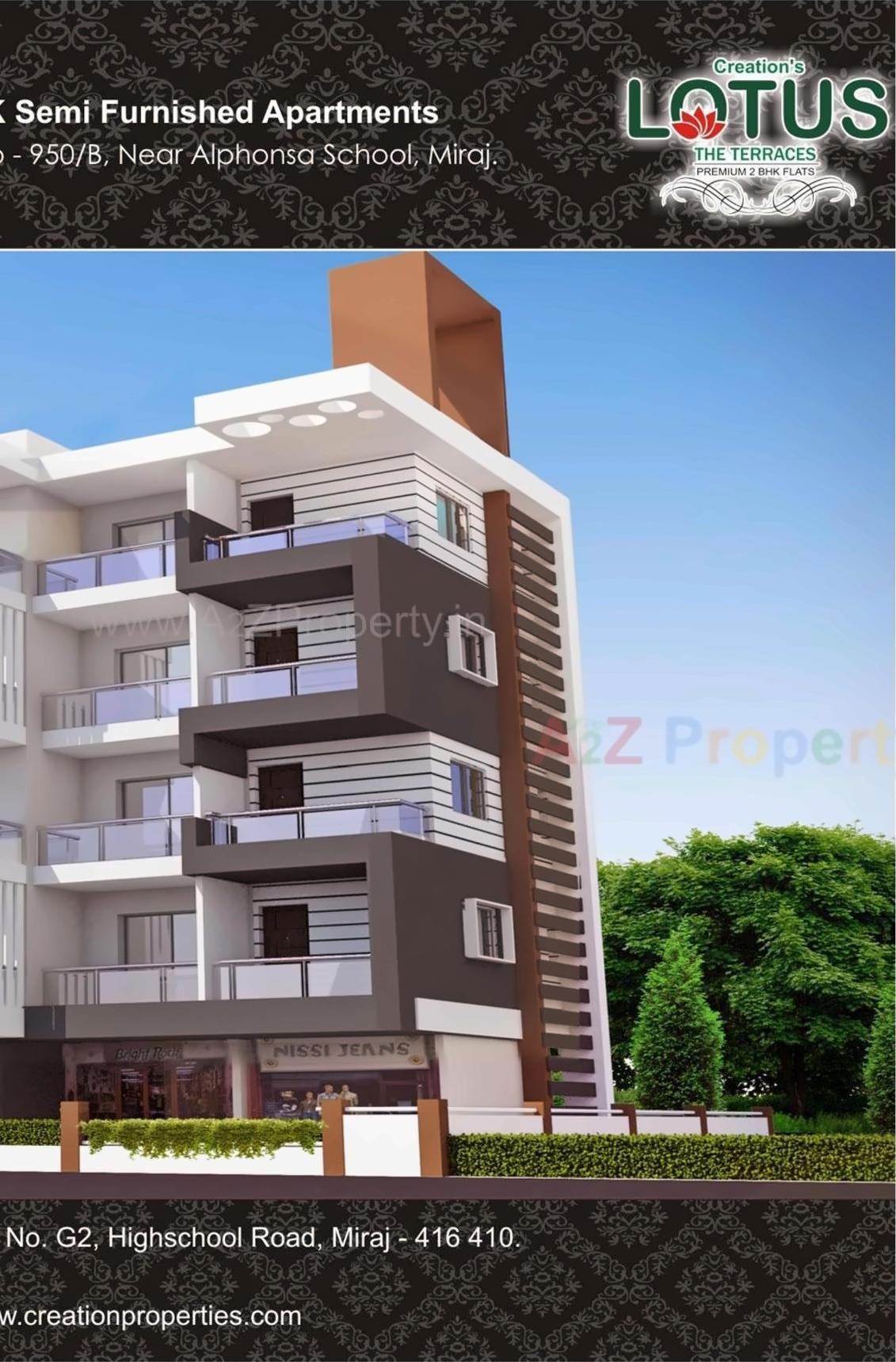 3D Elevation of real estate project Lotus located at Sangli-miraj-kupwad-m-corp, Sangli, Maharashtra