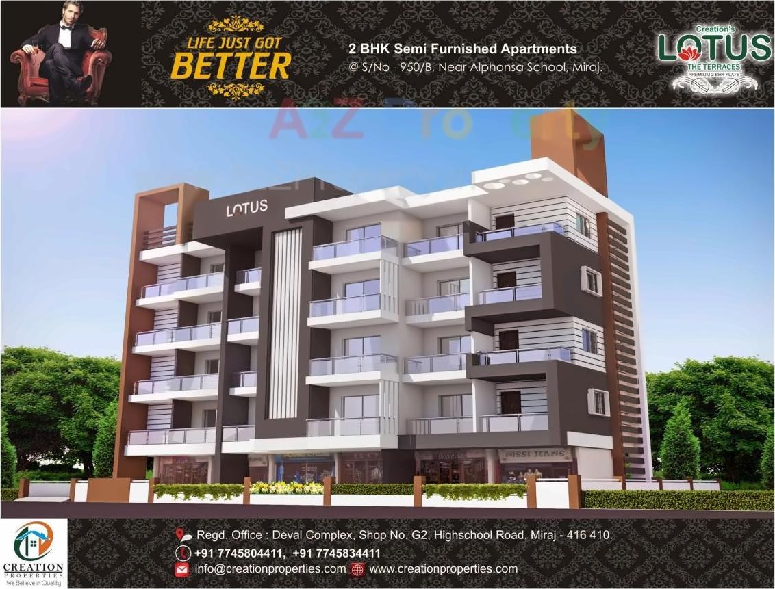 3D Elevation of real estate project Lotus located at Sangli-miraj-kupwad-m-corp, Sangli, Maharashtra