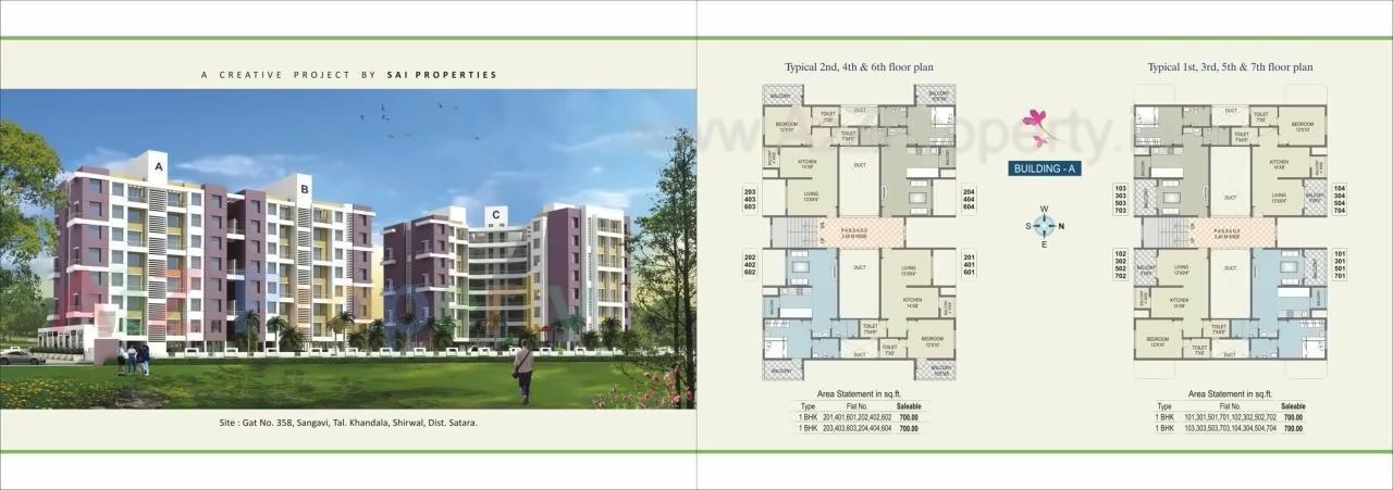 Layout of real estate project Sai Sarowar located at Sangvi, Satara, Maharashtra