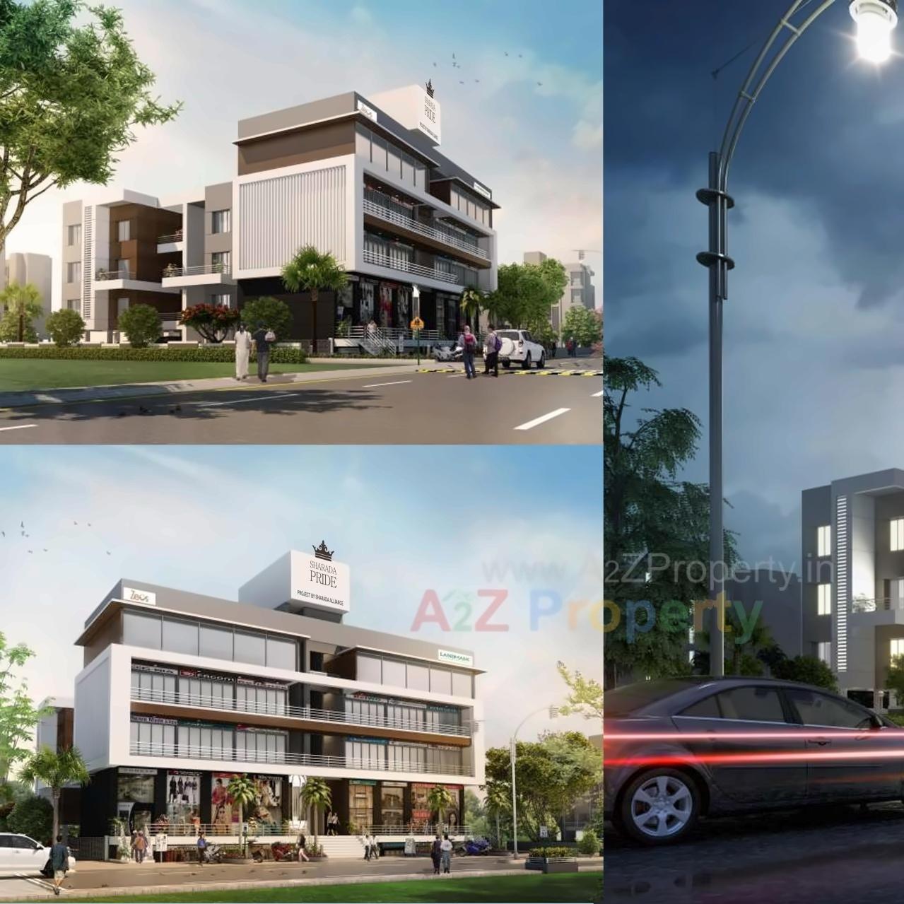 3D Elevation of real estate project Sharada Pride located at Phaltan-m-cl, Satara, Maharashtra