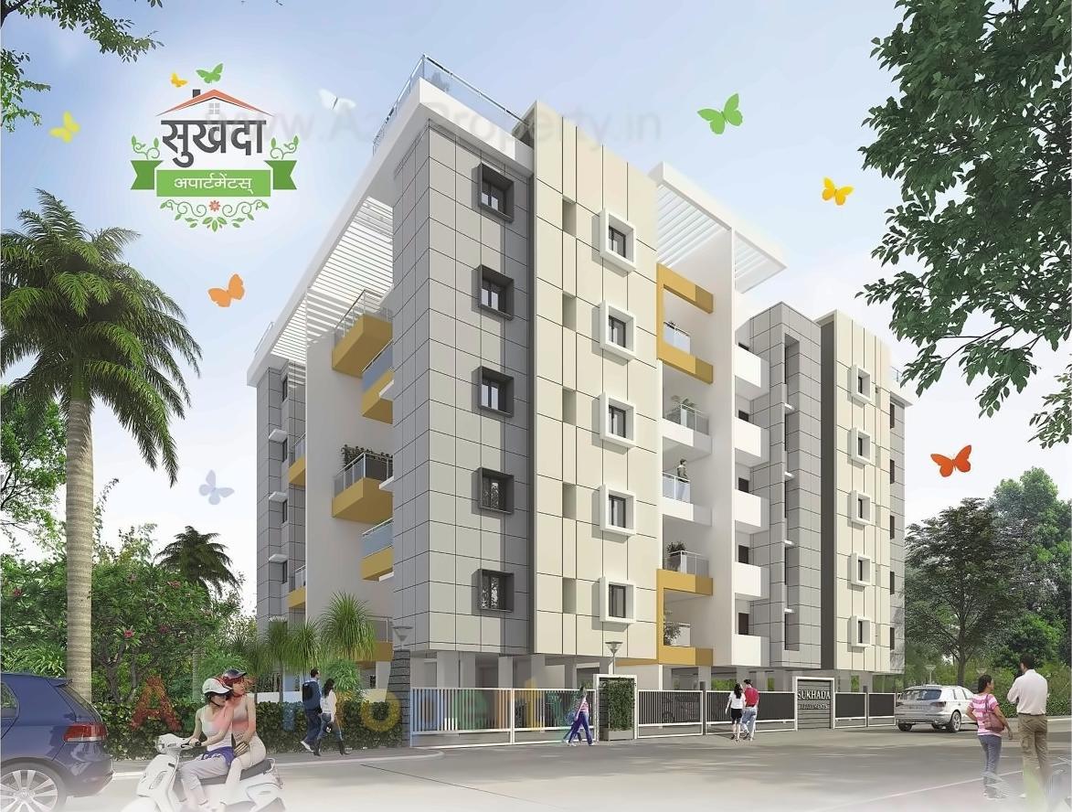 3D Elevation of real estate project Sukhada Apartments located at Solapur-m-corp, Solapur, Maharashtra